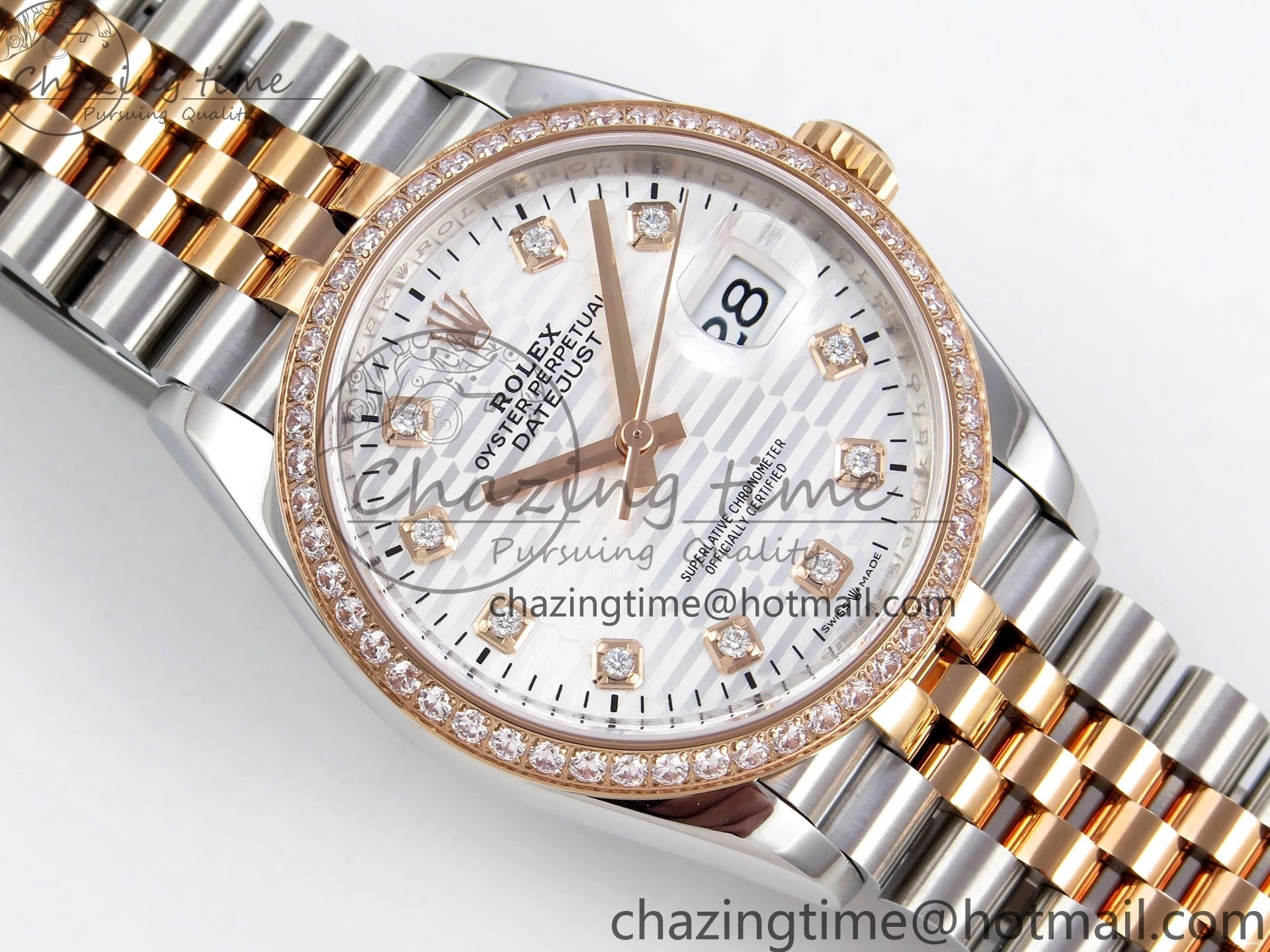 Bracelet Silver 36 Dial Best SS Edition VSF Steel 1:1 904L on 126281rbr Jubilee Textured DateJust VS3235 0216